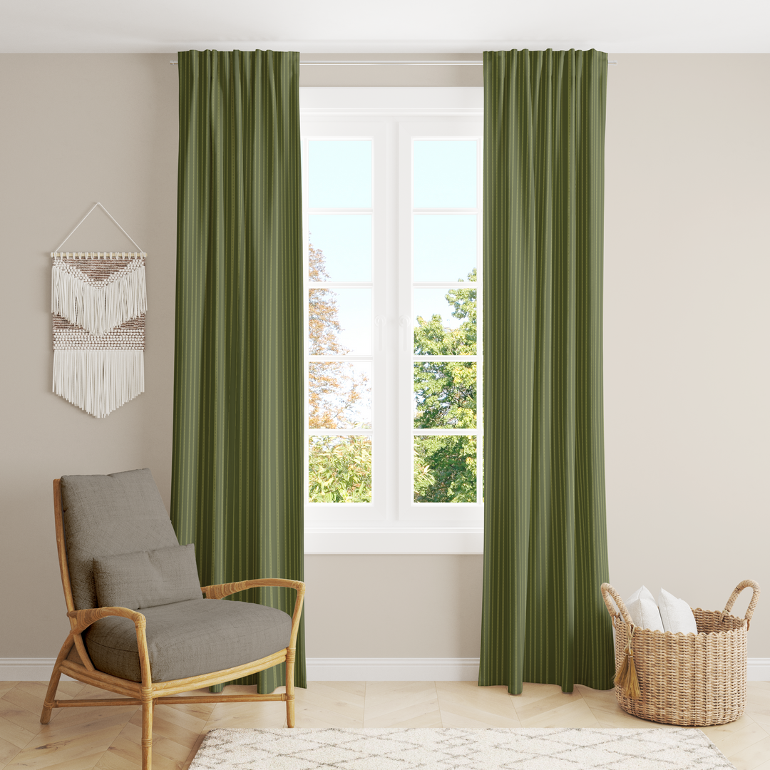 Window Curtain Set - Cotton Blend (2 Panels) | Pears | William Morris Inspired Collection