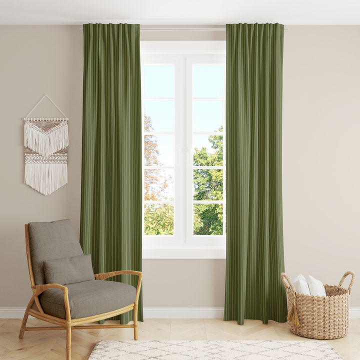 Window Curtain Set - Cotton Blend (2 Panels) | Pears | William Morris Inspired Collection