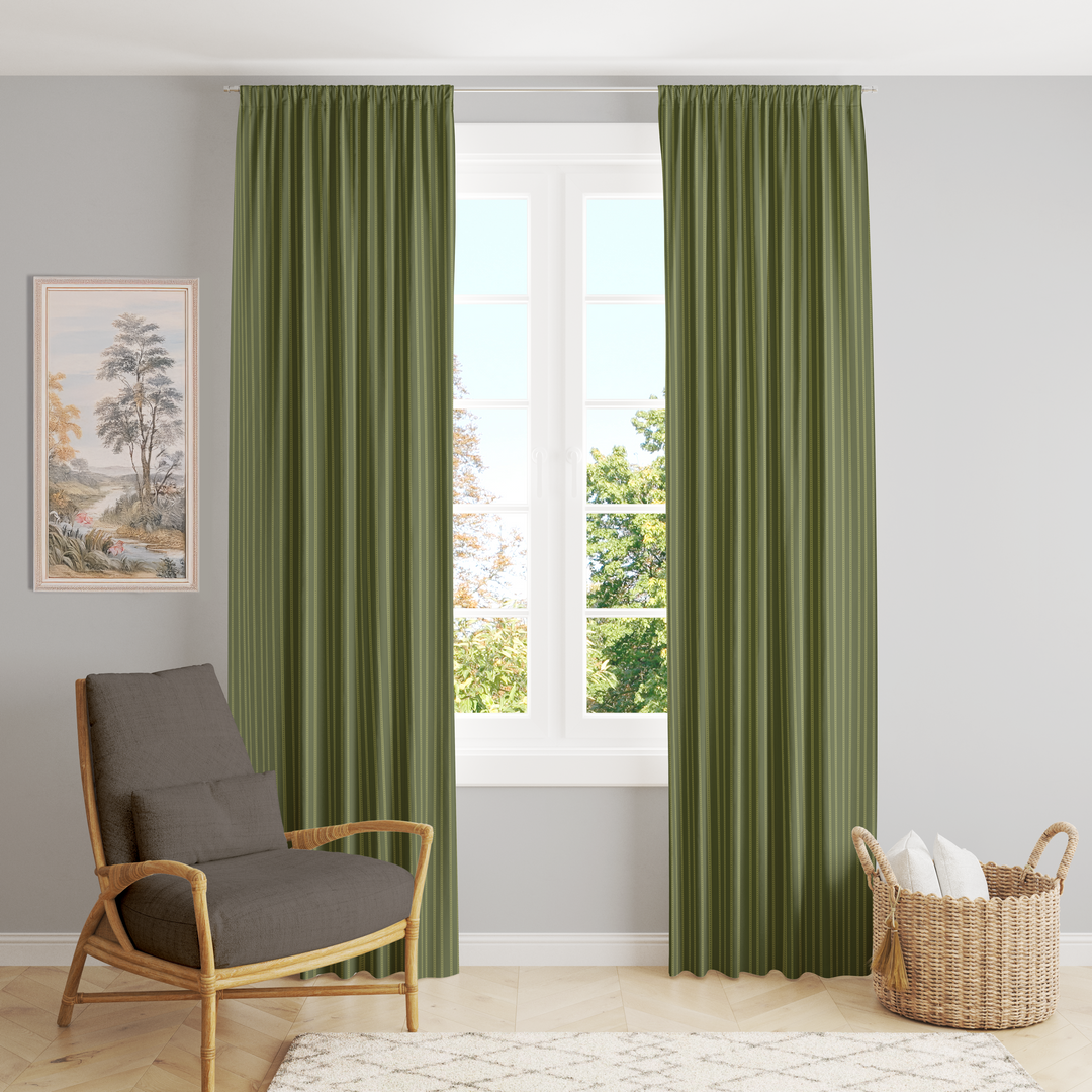 Window Curtain Set - Cotton Blend (2 Panels) | Pears | William Morris Inspired Collection