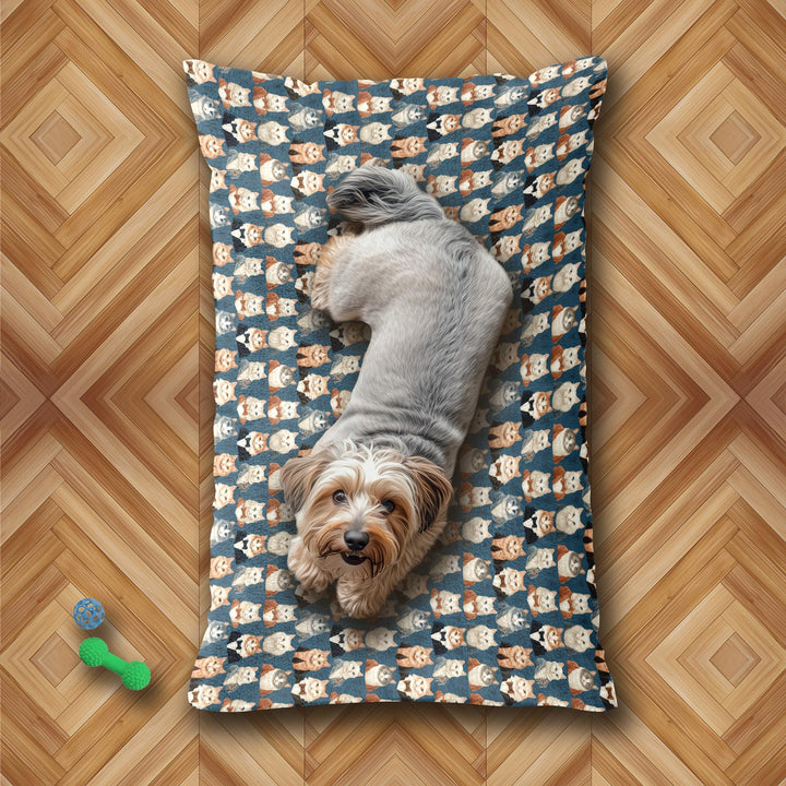 Designer Pet Bed - Dapper Cats | Blue