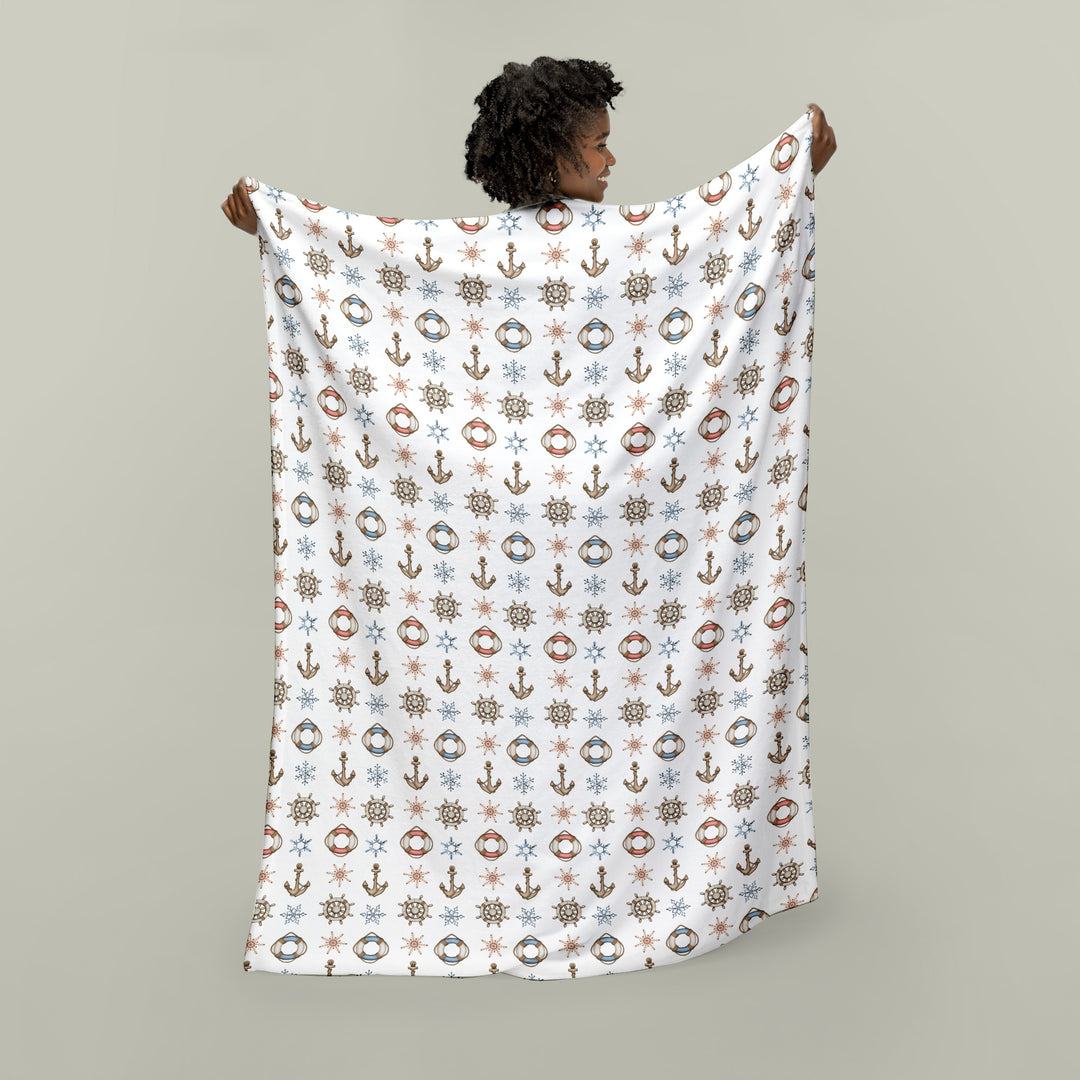 Velveteen Plush Blanket / Nautical Winter