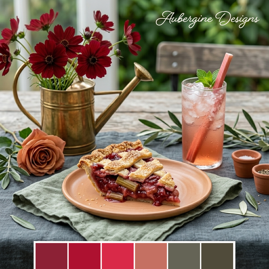 Summer Garden Magic: Rhubarb's Crimson Palette Inspires Home Décor