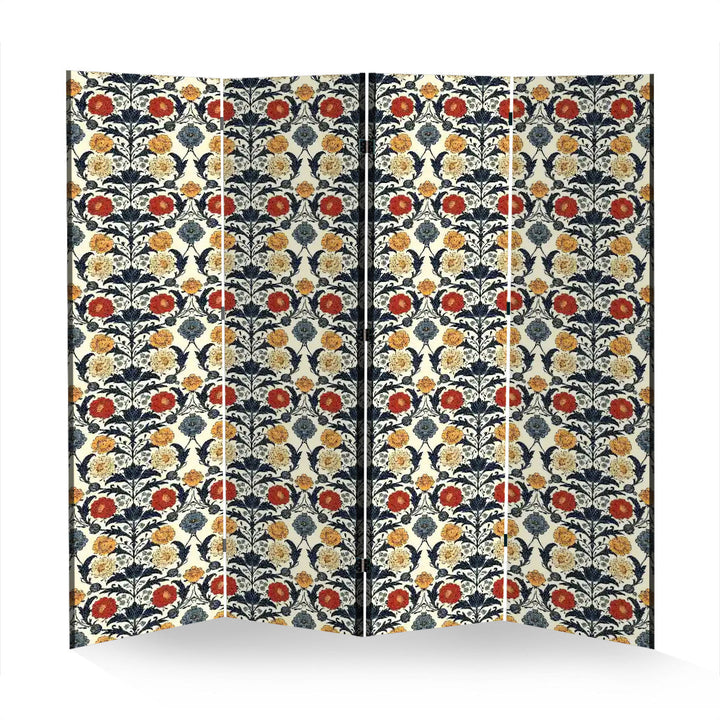 4 Panel Room Divider Folding Screen / Bouquets - William Morris Inspired Collection