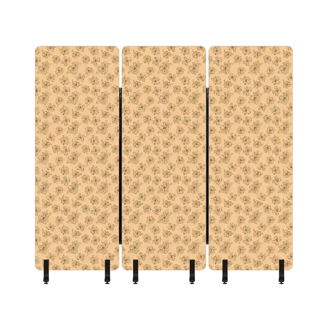 3 Panel Sound-Absorbing Room Divider / Dogwood Blossoms