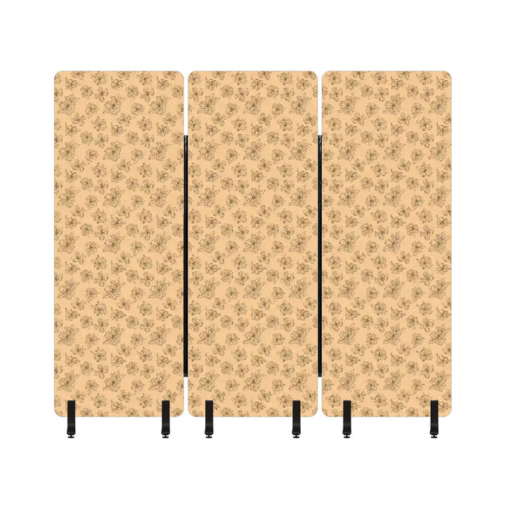 3 Panel Sound-Absorbing Room Divider / Dogwood Blossoms