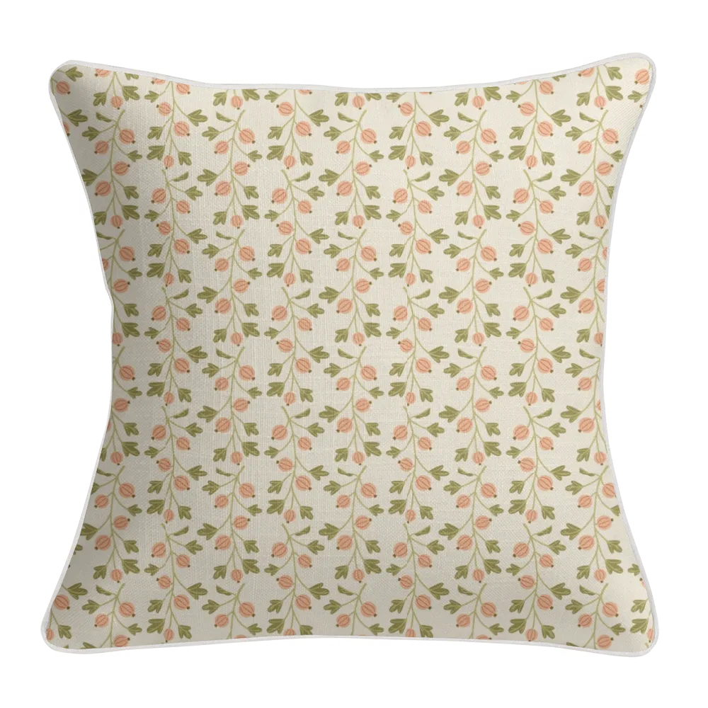 Sunlit Garden™ Piped Edge Throw Pillow – Coral Vine
