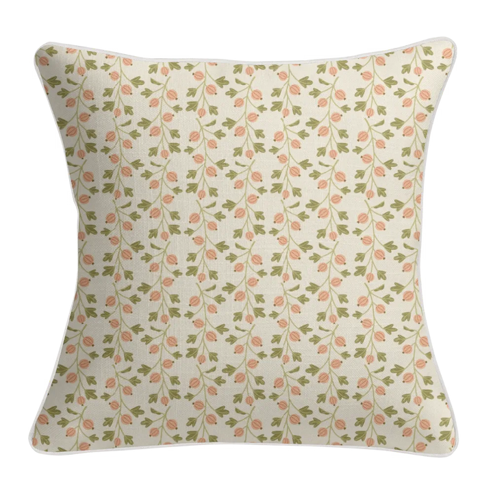 Sunlit Garden™ Piped Edge Throw Pillow – Coral Vine
