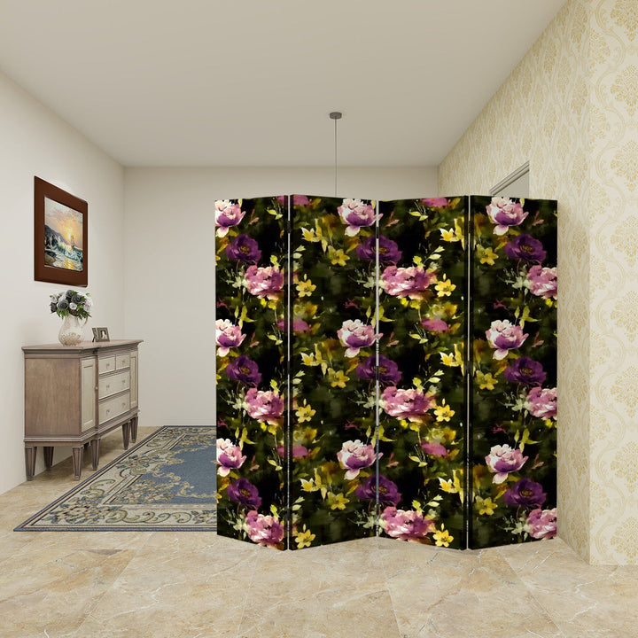 4 Panel Room Divider Folding Screen / Emma Rose