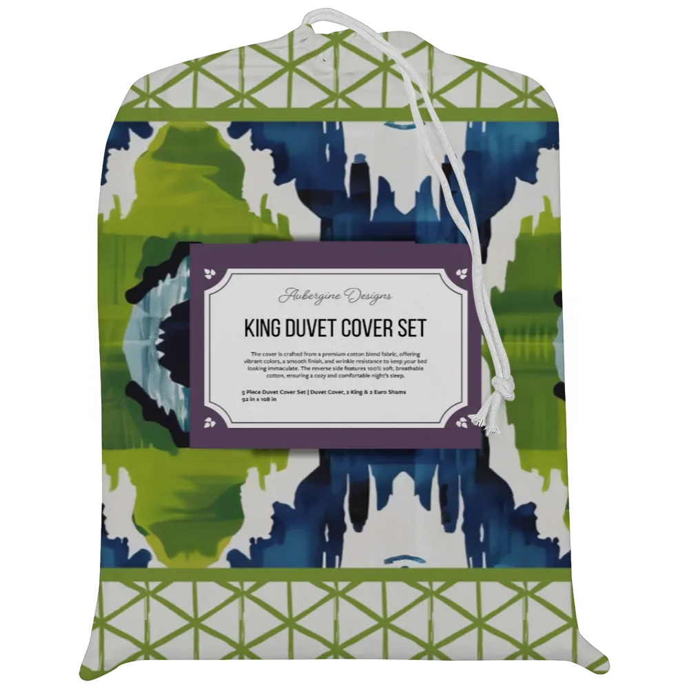 Lily Pad Duvet Cover Set | Ikat Fusion Collection