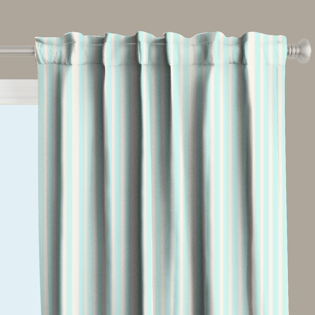 Window Curtain Set - Cotton Blend (2 Panels) | French Stripe - Windowpane
