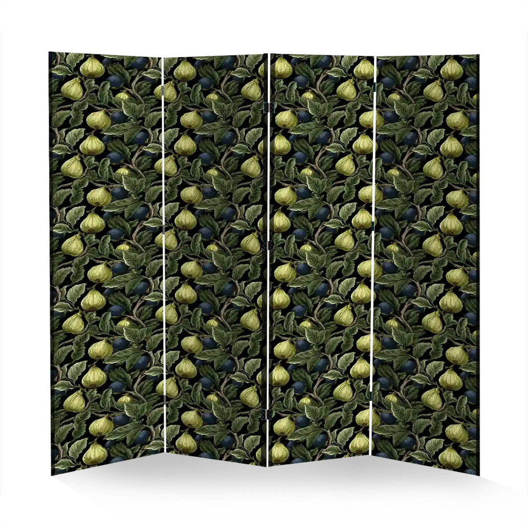 4 Panel Room Divider Folding Screen / Tree Fruits - William Morris Inspired Collection