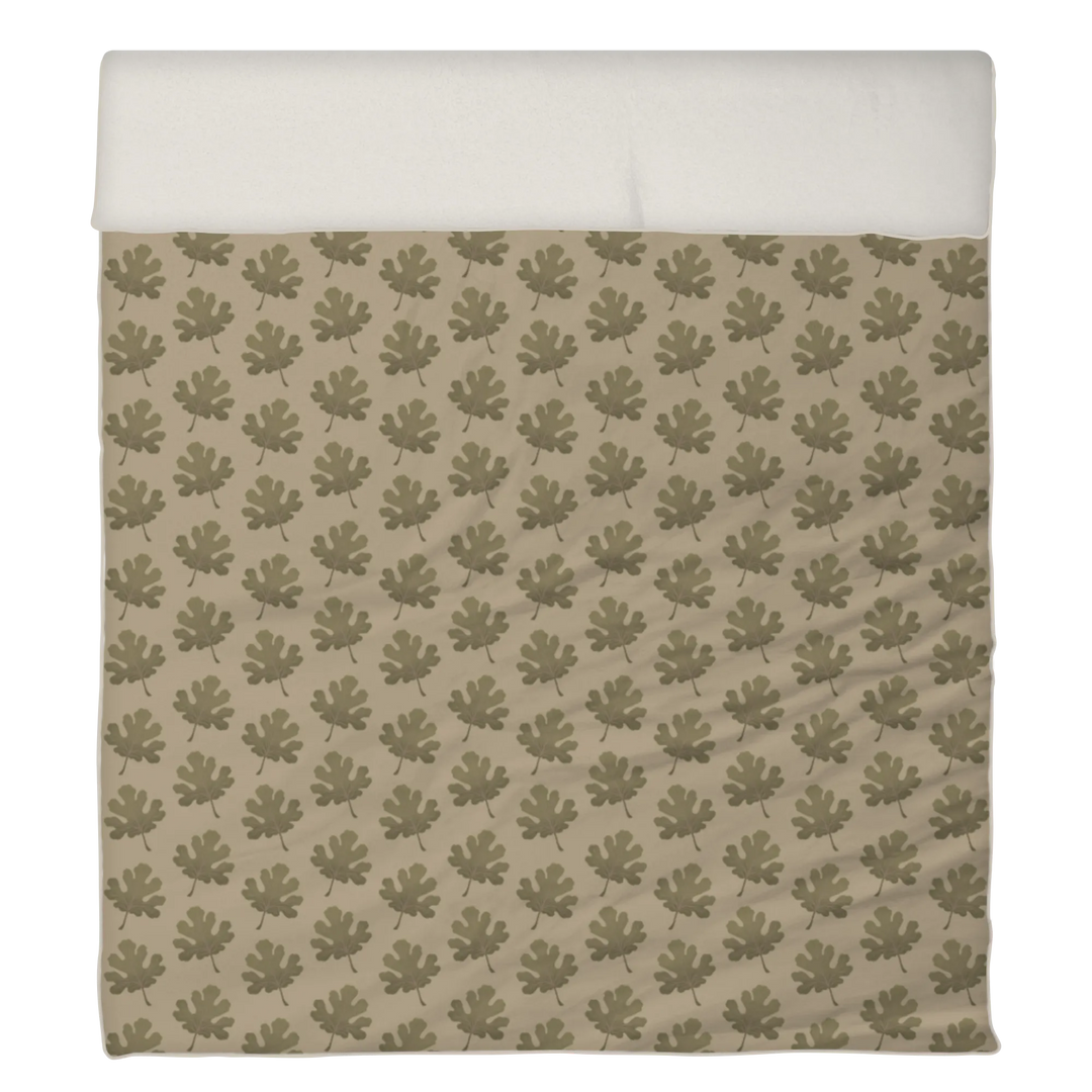 Verdant Fig™ Piped Edge Duvet Cover Set - Stamped Fig