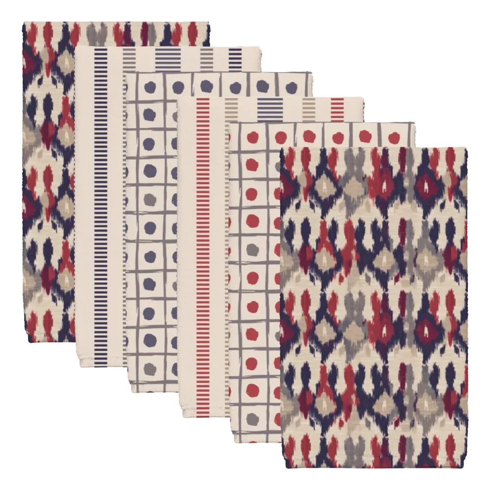 Ikat Fusion Tea Towel Set (6) – Americana