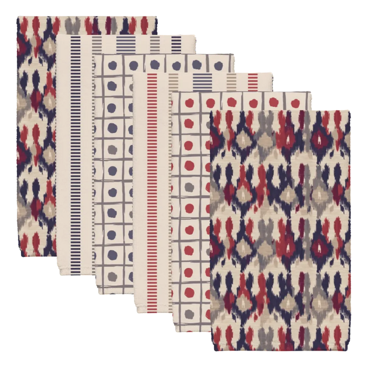 Ikat Fusion Tea Towel Set (6) – Americana