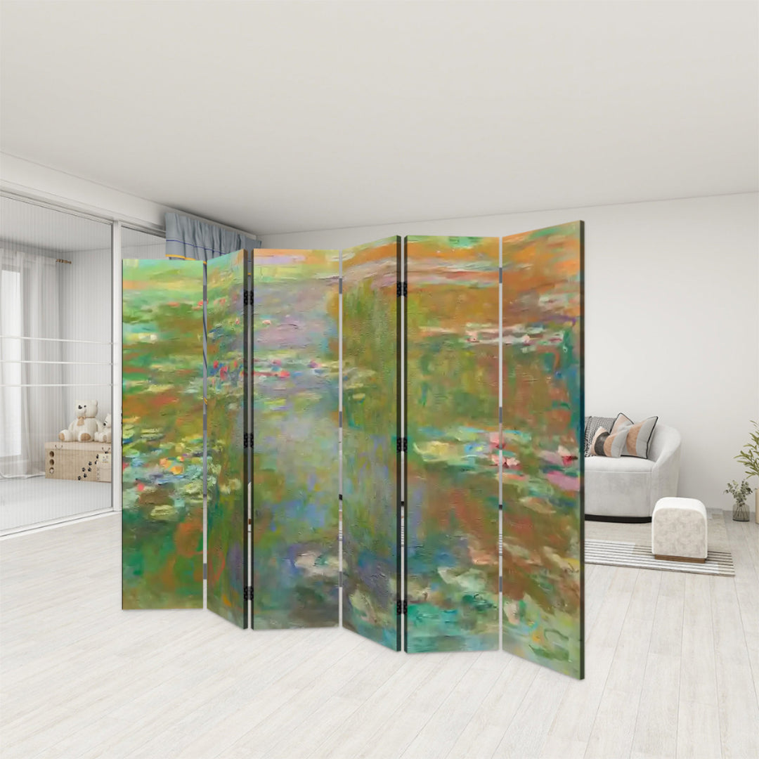 6 Panel Room Divider Folding Screen - Fine Art / Monet / Water Lily Pond (1917–1919)