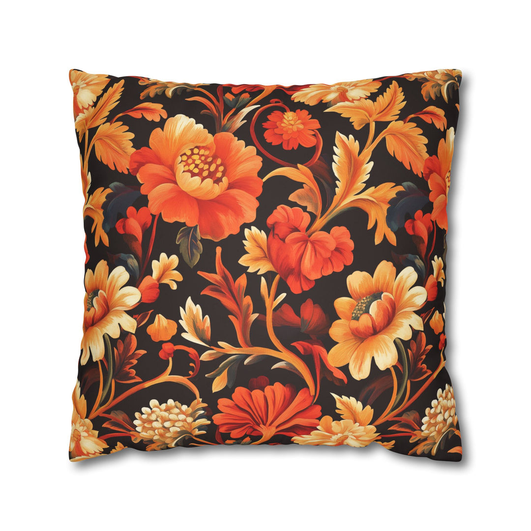 Microsuede Square Pillow Cover / Fall Jacobean - Amalfia