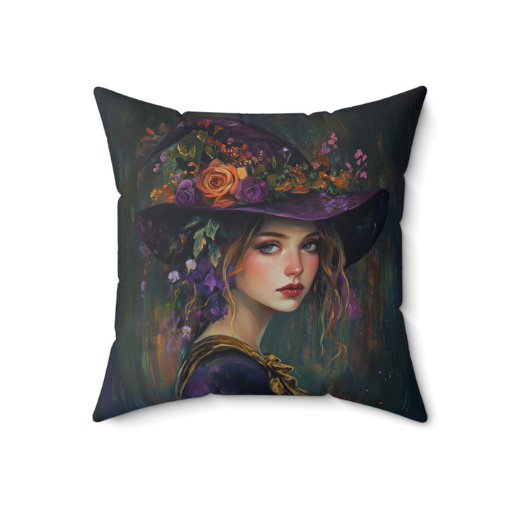 Microsuede Cushion / Halloween Art / Witch - Heliotrope /