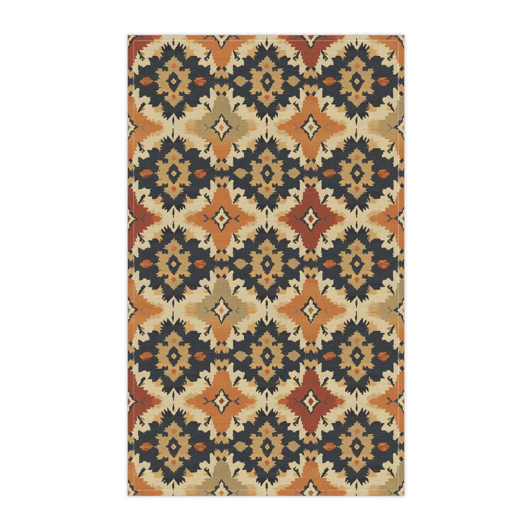 Cotton Twill Tea Towel / Fall Ikat - Ember Glow