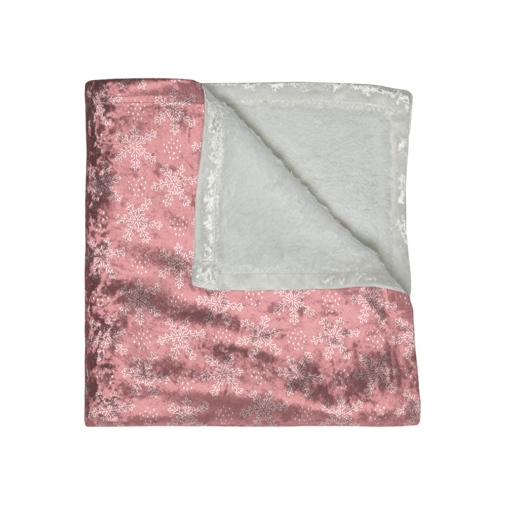 Crushed Velvet Blanket / Pink-tacular Christmas / Snowflakes