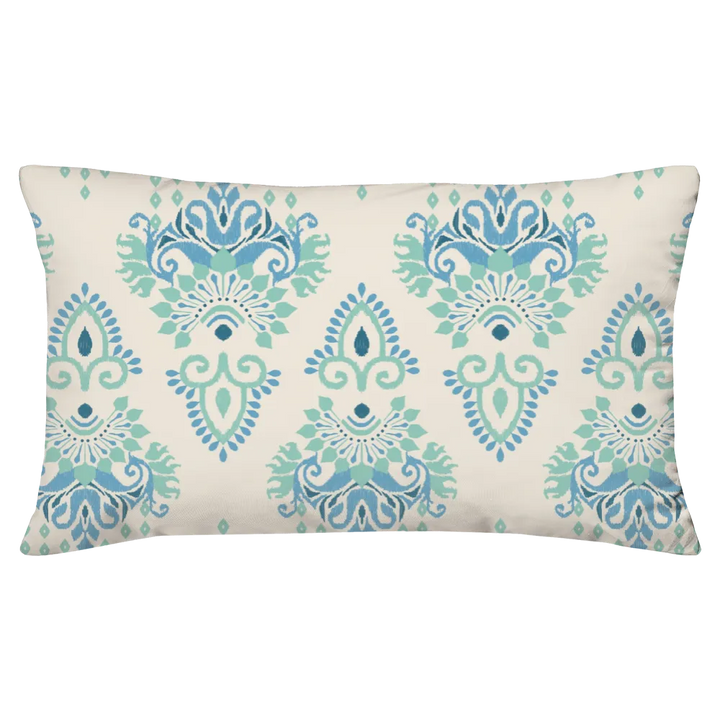 Blues &amp; Greens Anthology Duvet Cover Set – Ikat Damask (Aquastone)