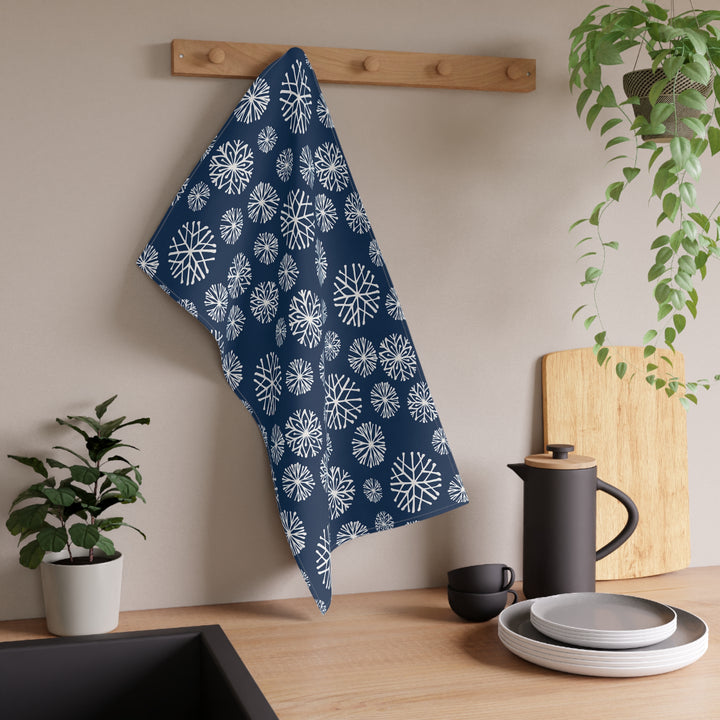 Cotton Twill Tea Towel / Winter Snowflakes