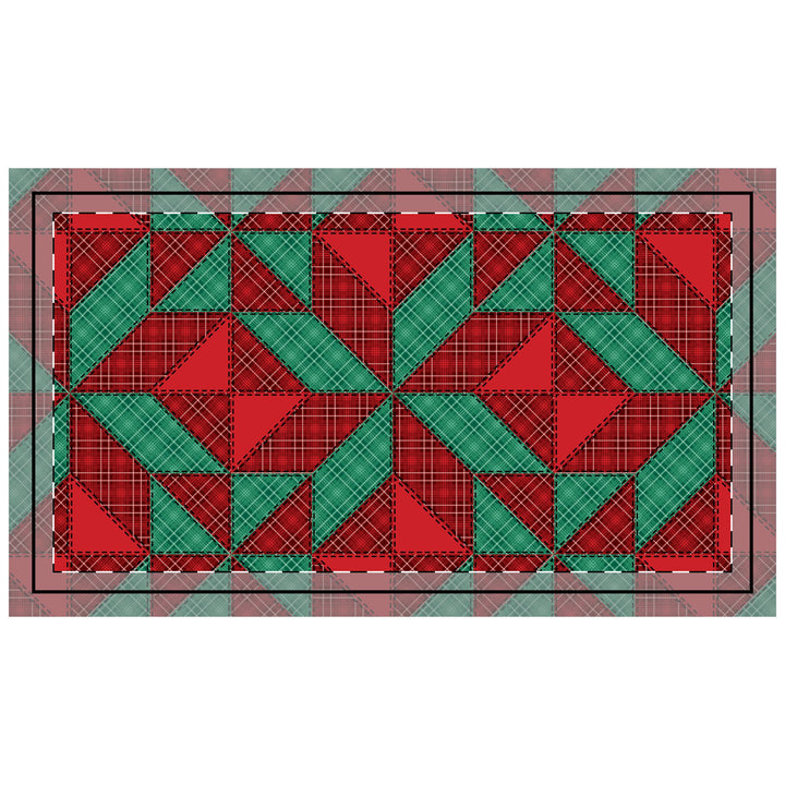 Quilted Sham / 3 sizes / Patchwork / Star / Plaid - Christmas