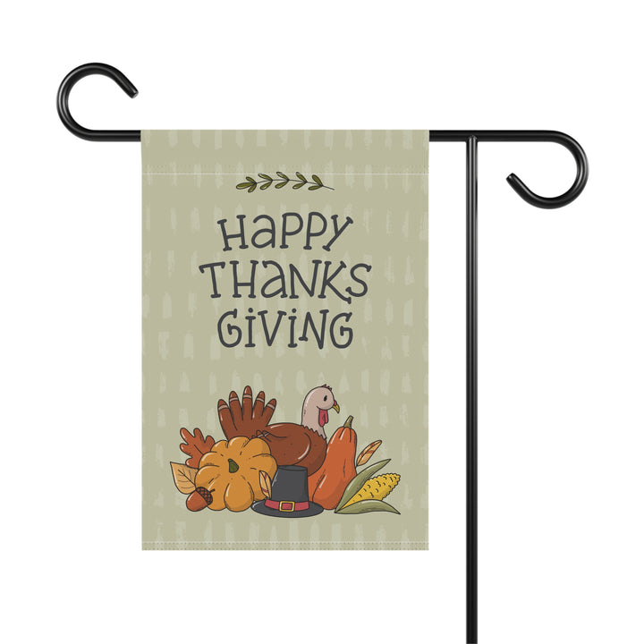 Double-sided Garden & House Banner / Fall Harvest Turkey - Happy Thanksgiving