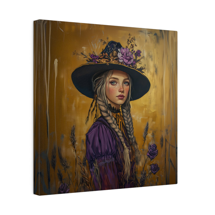 Square Matte Canvas / Autumn Fall Art / Woman - Savanah