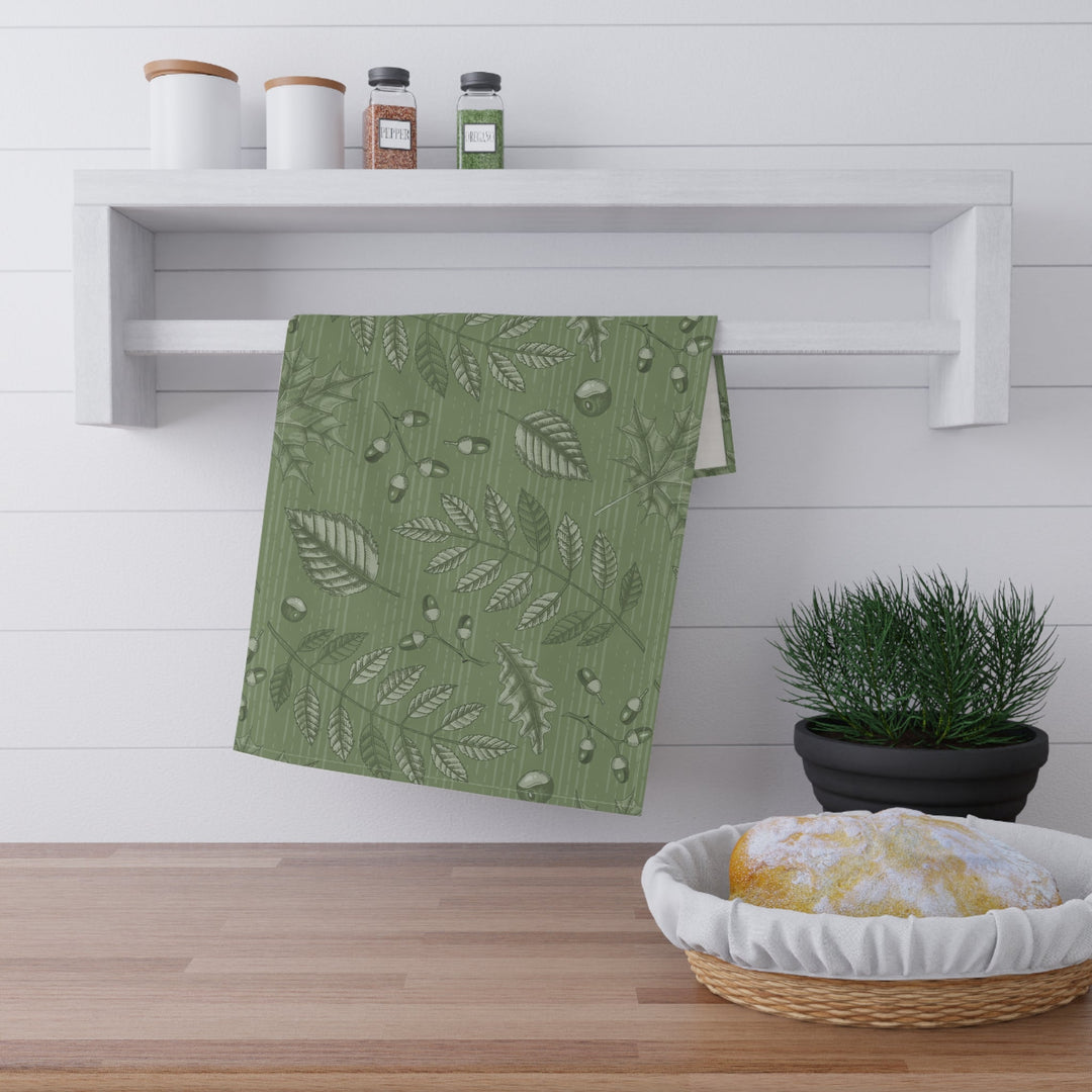 Cotton Twill Tea Towel / Cozy Leaves