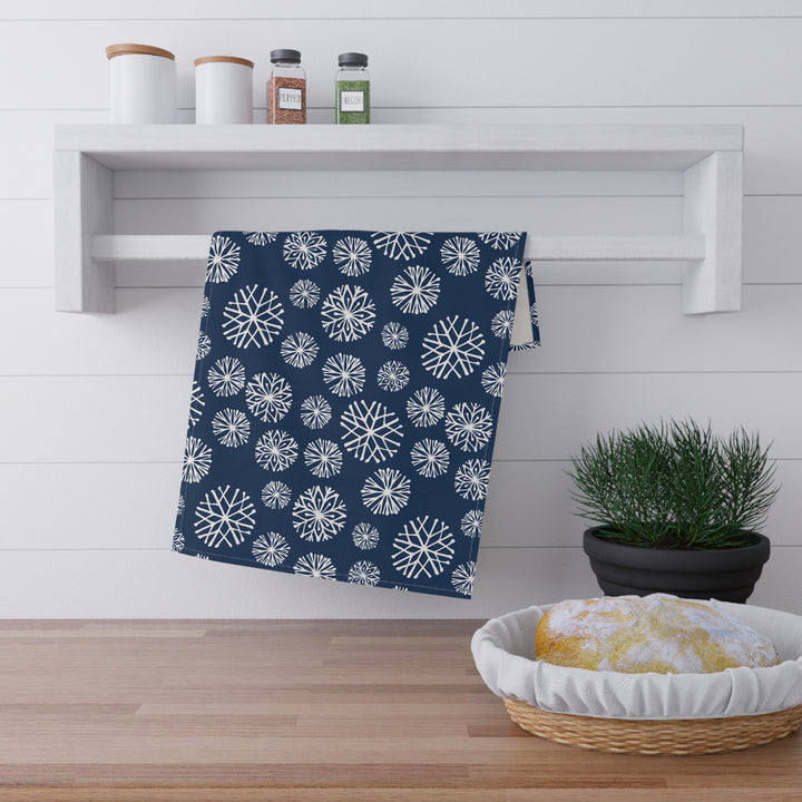 Cotton Twill Tea Towel / Winter Snowflakes