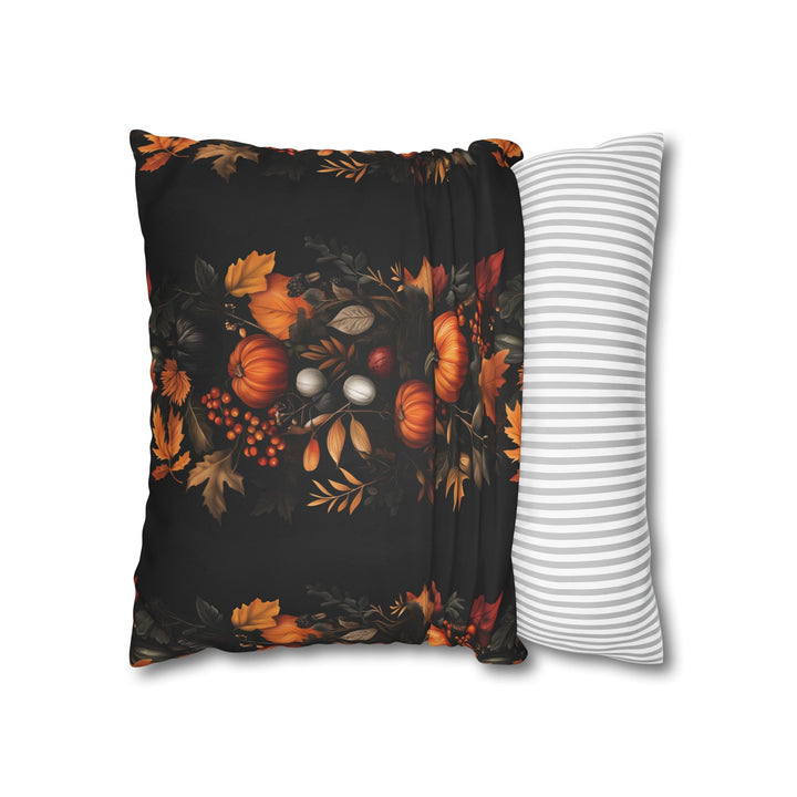 Microsuede Square Pillow Cover / Moody Autumn - Pumpkin Harvest