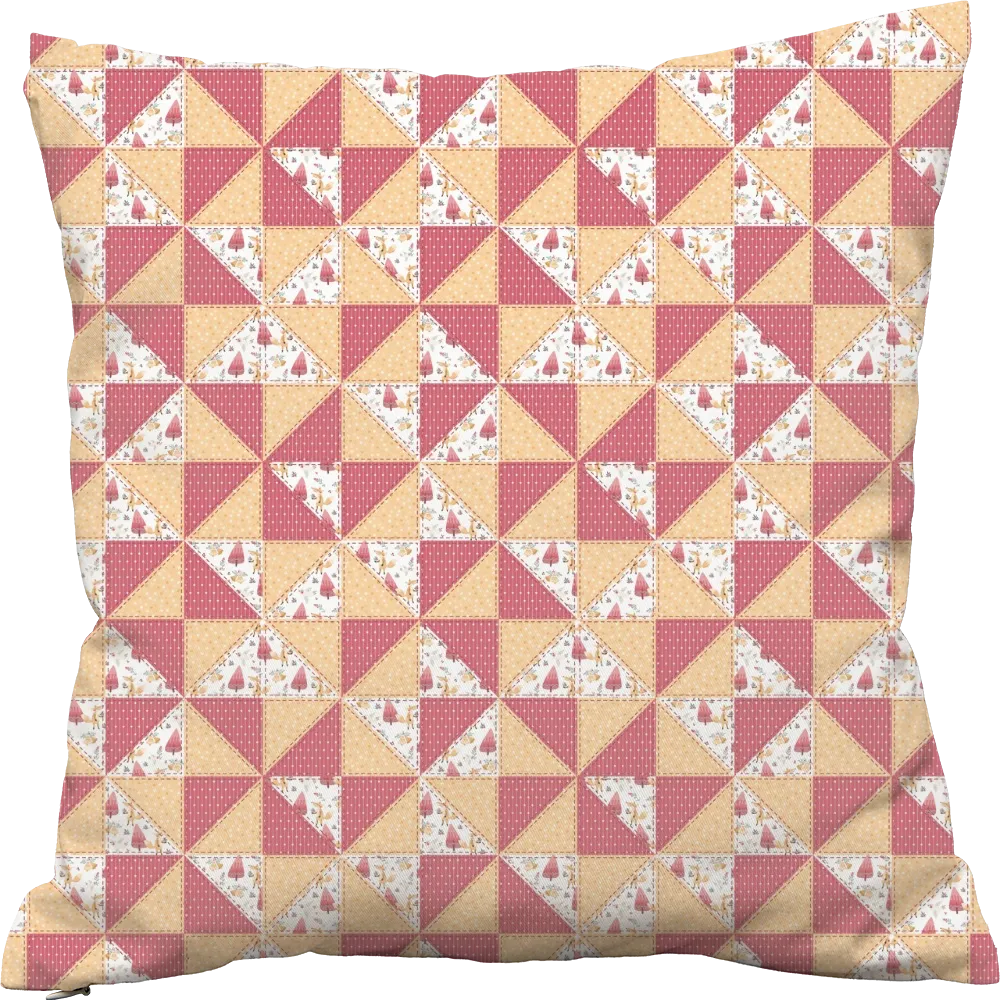 Luxury Flannel & Sherpa Comforter Set | Patchwork Pinwheel - Woodland Fox