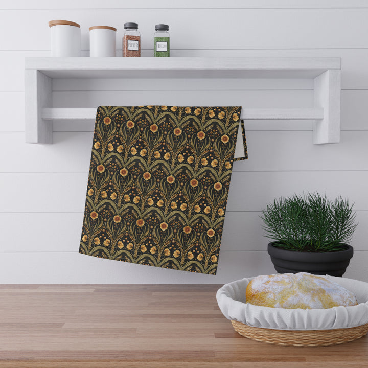 Cotton Twill Tea Towel / William Morris Inspired Collection - Sunflower Stalks