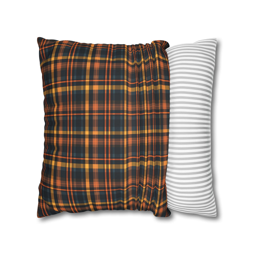 Microsuede Square Pillow Cover / Fall Plaid - Nathan