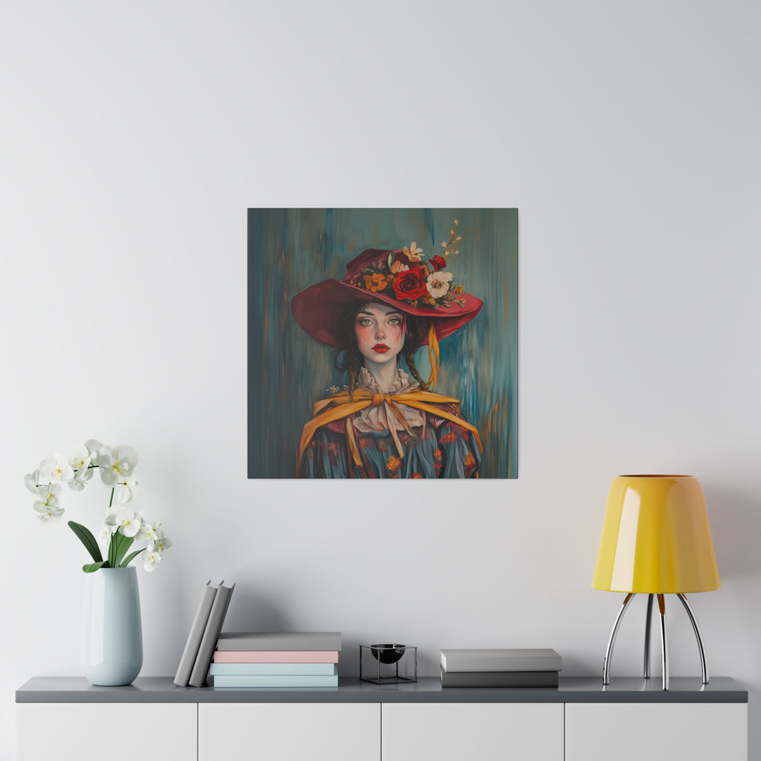 Square Matte Canvas / Autumn Fall Art / Woman - Morgan