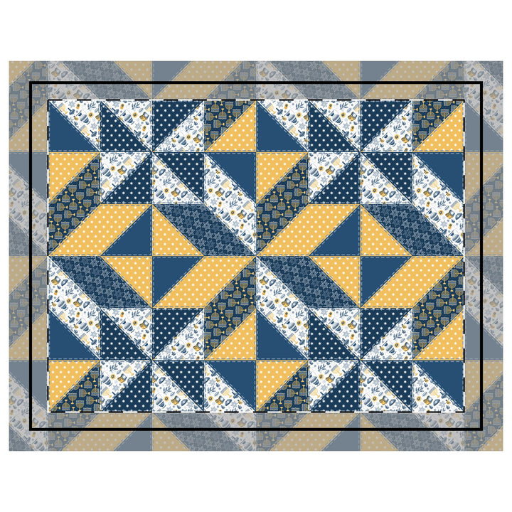 Quilted Sham / 3 sizes / Patchwork / Star / Hanukkah