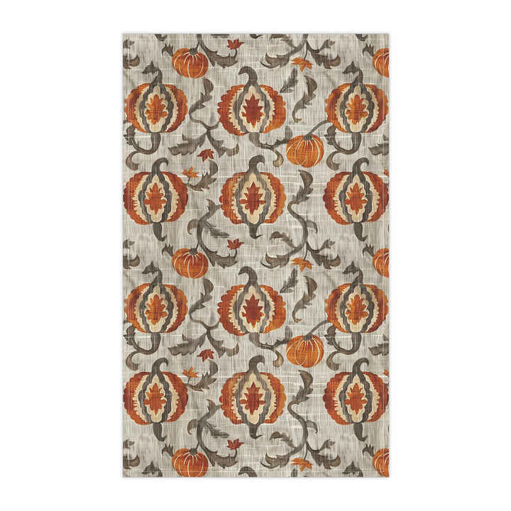 Cotton Twill Tea Towel / Fall Ikat - Squash on Linen