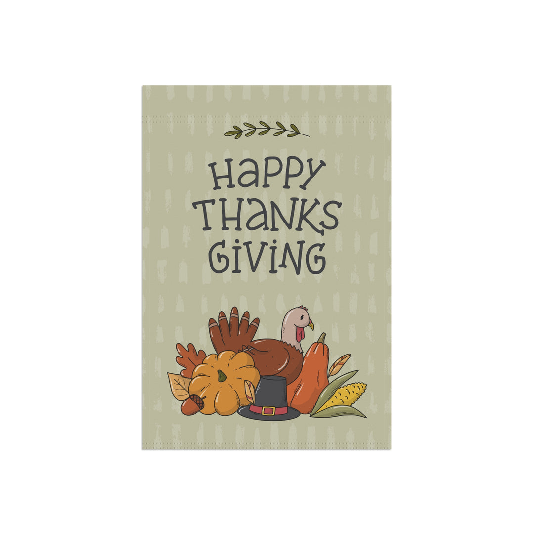 Double-sided Garden & House Banner / Fall Harvest Turkey - Happy Thanksgiving