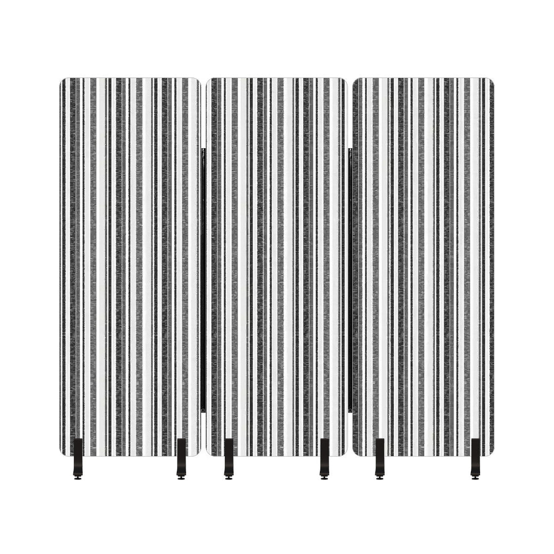 3 Panel Sound-Absorbing Room Divider / Sketchy Stripes