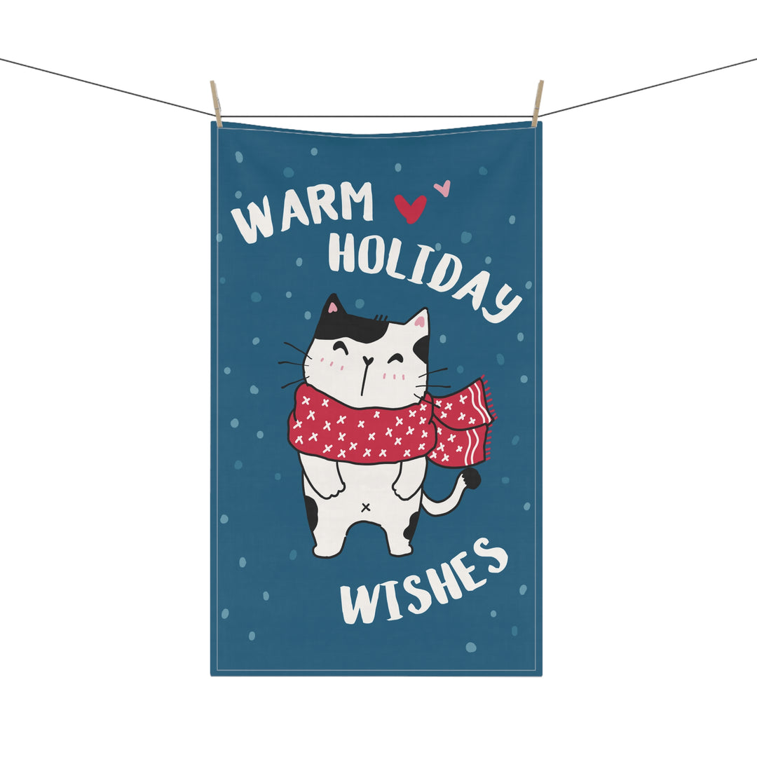 Cotton Twill Tea Towel / Merry Catmus Collection / Blue - 4 Design Choices