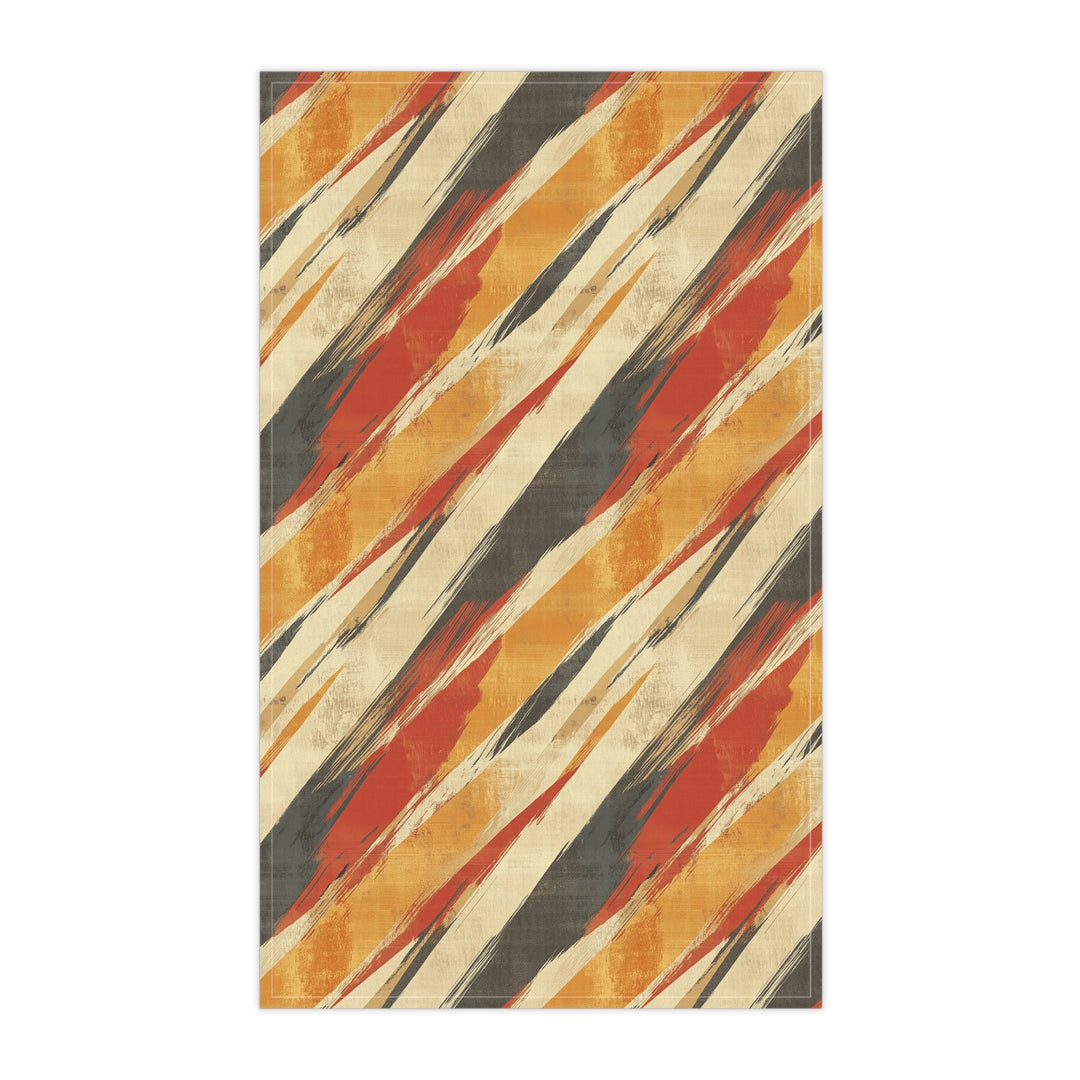 Cotton Twill Tea Towel / Geometric Abstract in Fall Colors