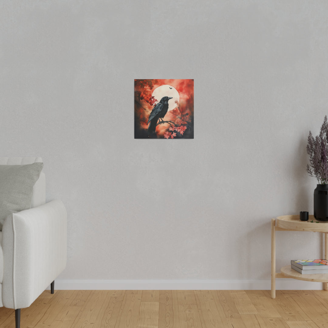 Square Matte Canvas / Halloween Art - Autumn Moon Raven