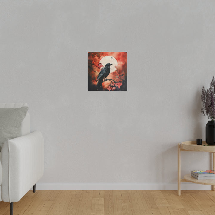 Square Matte Canvas / Halloween Art - Autumn Moon Raven