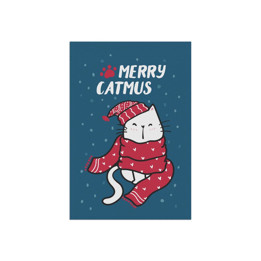 Double-sided Garden & House Banner / Merry Catmus - Blue / 4 Design Choices