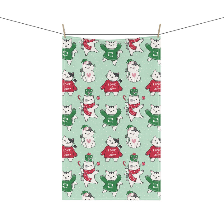 Cotton Twill Tea Towel / Merry Catmus Collection / Pattern