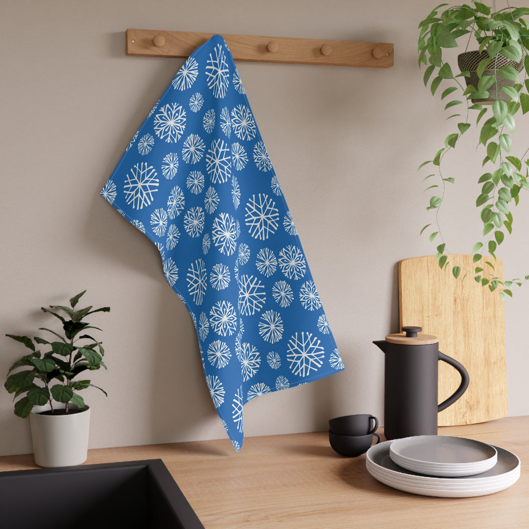 Cotton Twill Tea Towel / Winter Snowflakes