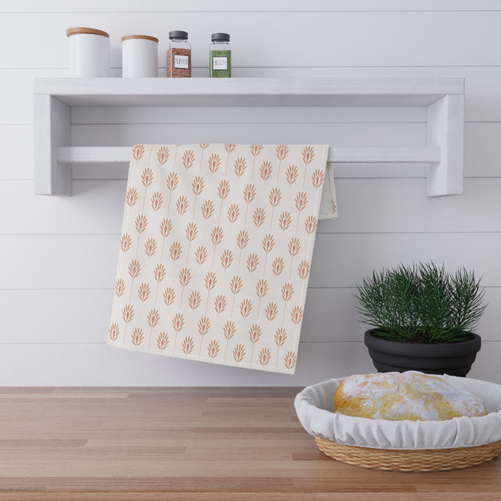 Cotton Twill Tea Towel / Fronds - Color + White