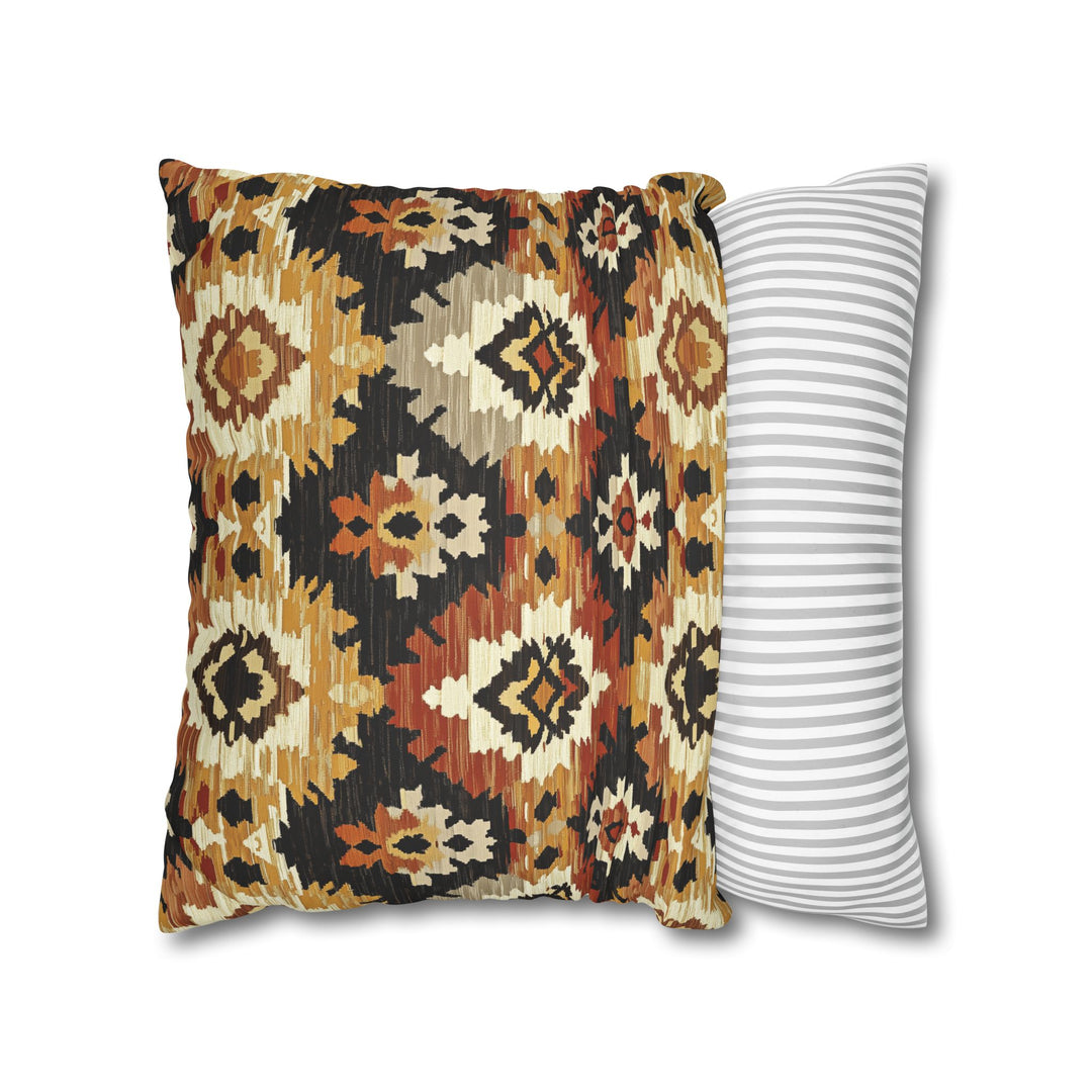 Microsuede Square Pillow Cover / Fall Ikat - Maple