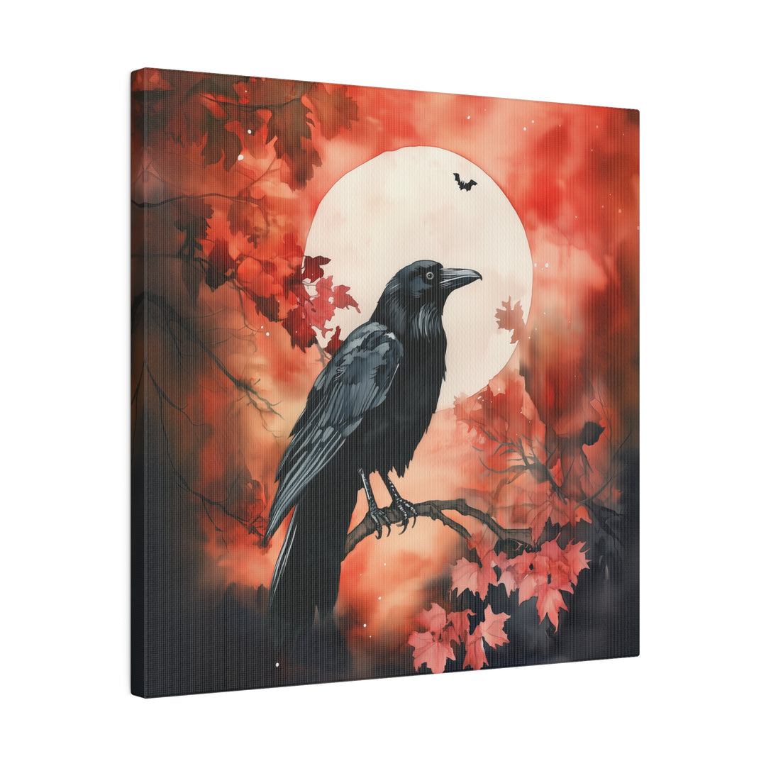 Square Matte Canvas / Halloween Art - Autumn Moon Raven