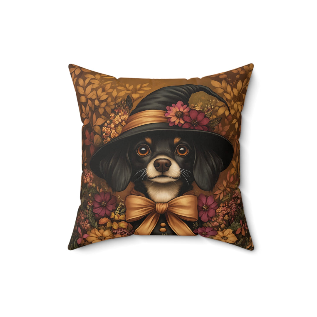 Microsuede Cushion / Halloween Art / Boho Dog